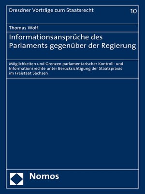 cover image of Informationsansprüche des Parlaments gegenüber der Regierung